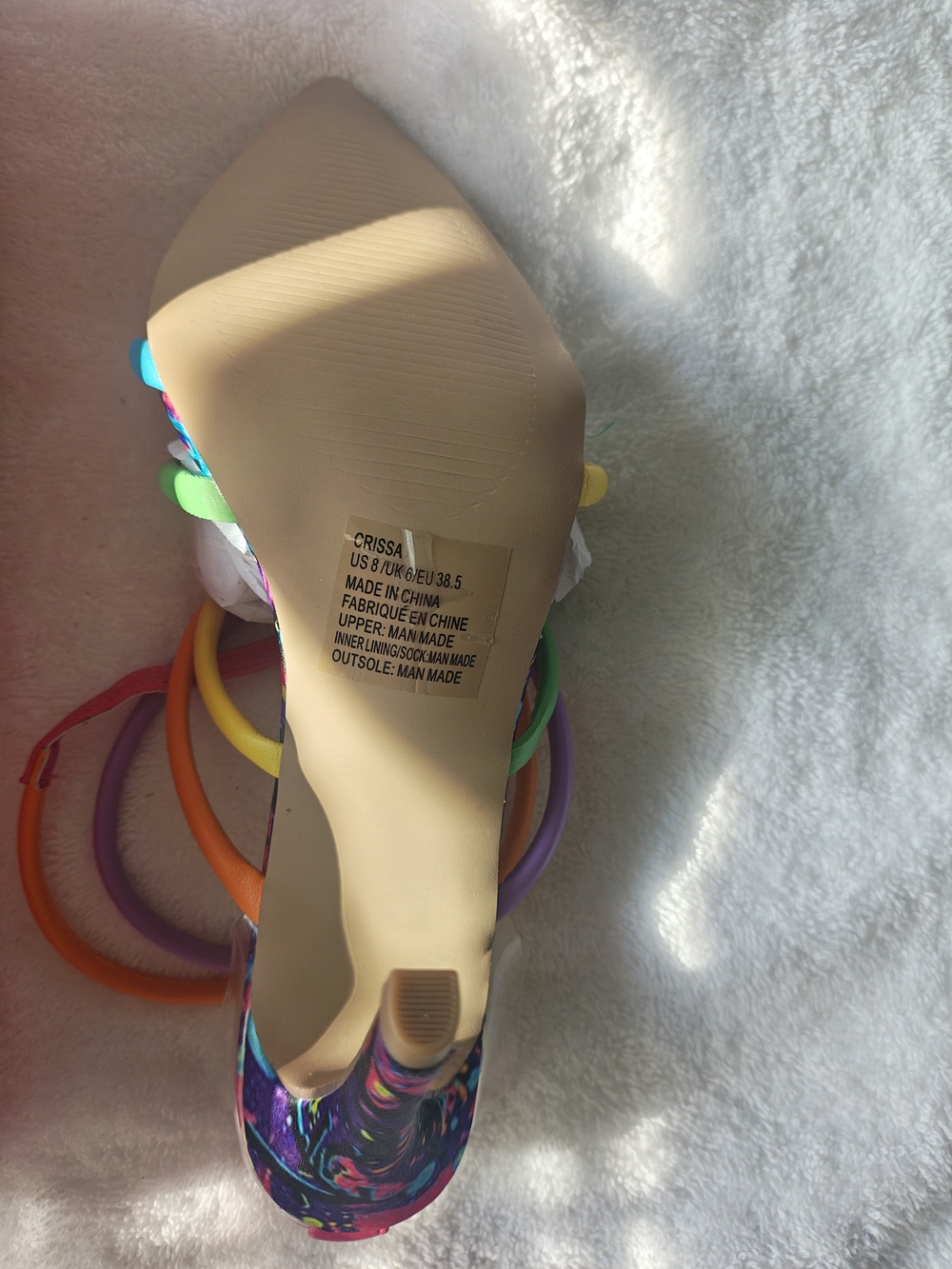 Shoe Dazzle Rainbow Multistrap Stiletto Sandal - Picture 3 of 5